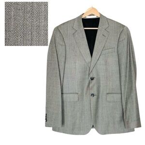 John W Nordstrom Gray Houndstooth Sport Coat Size 38 S Wool Silk Blend Blazer